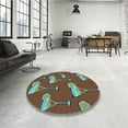 thumbnail image 4 of Ahgly Company Machine Washable Indoor Square Transitional Red Brown Area Rugs, 3' Square, 4 of 7