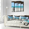 thumbnail image 2 of Designart White Sand Beach in Zanzibar Island - Modern Seascape Throw Pillow - 18x18, 2 of 4