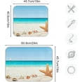 thumbnail image 3 of Shells Starfish Dish Drying Mat Seashell Sandy Beach Protector Drying Pad Absorbent Washable Pot Mat for Kitchen Counter Sink Table, 18"x24", 3 of 7