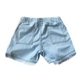 thumbnail image 5 of FAKKDUK Women's Denim Shorts 3" Raw Hem Drawstring Elastic High Waist with Pocket Shorts Jeans for Women Casual Hot Jean Shorts for Summer Slim Fit,XL, 5 of 6