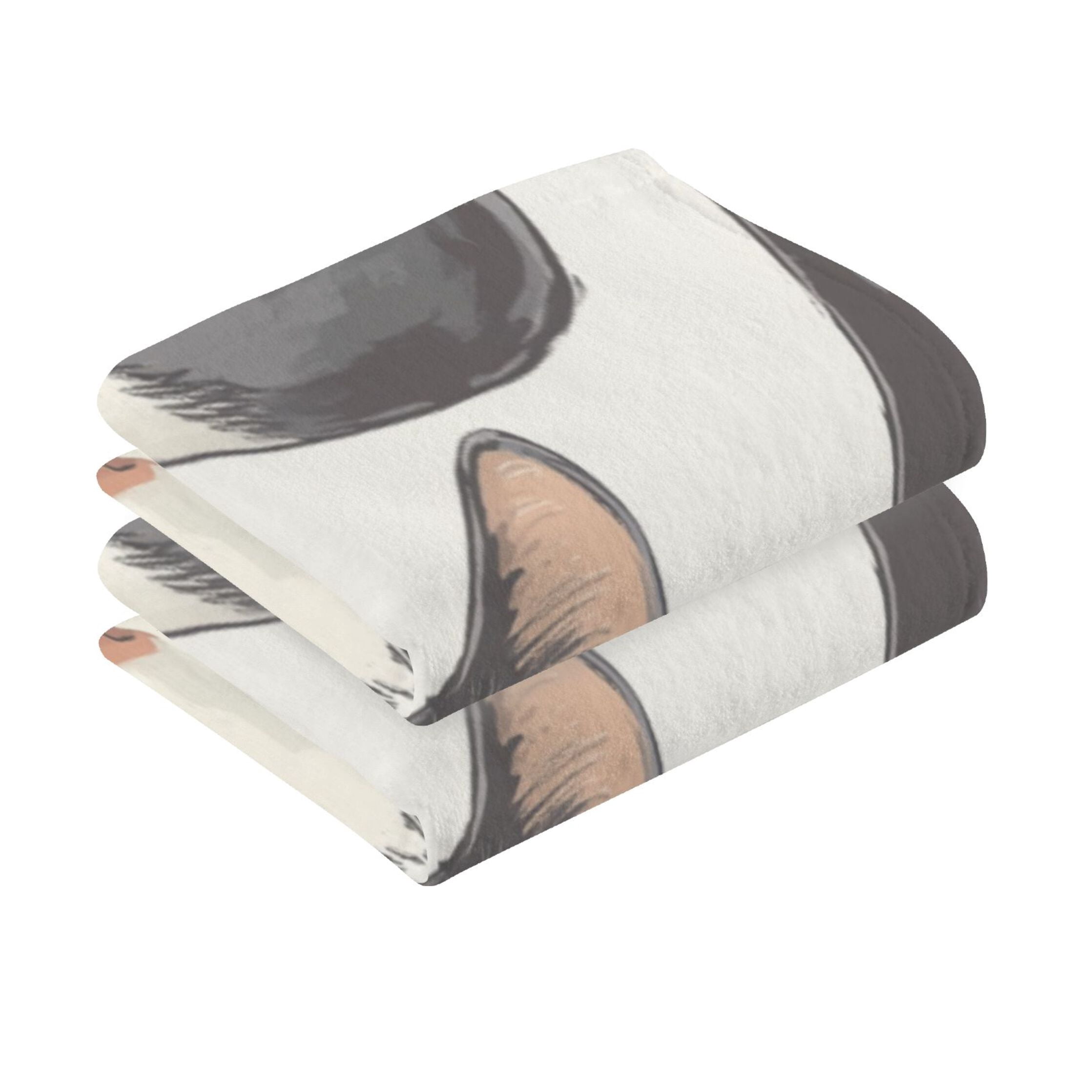 Cotton Towel Two-Piece 16x28 Inch One Sizex2 Face Towel Set Towel Set Cotton Hand Bath Towel Bathroom Beach Black and White Cat