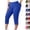 02# Blue, variant on Plus Size Capri Leggings for Women High Waist Stretchy Casual Lounge Pants Workout Yoga Capri Trousers Black XXL