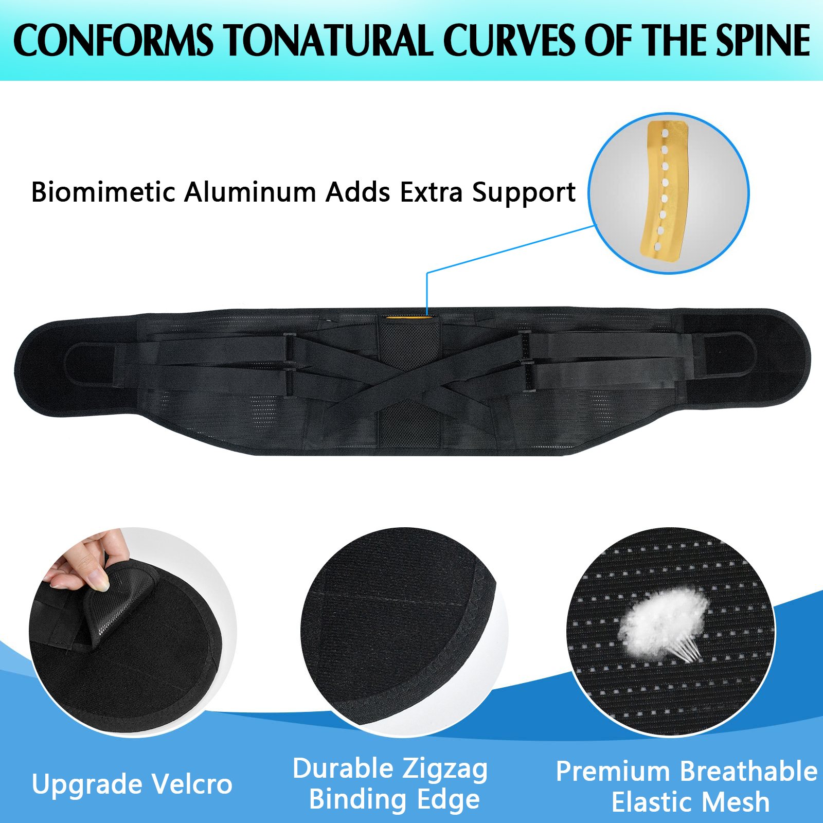VITOMOR Back Brace for Lower Back Pain Relief for Women/Men With Large Support Plate, Back Support Belt for Heavy Lifting, Sedentariness, Breathable Lumbar Support for Herniated Disc, Sciatica