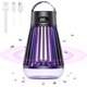 thumbnail image 1 of ZHAOCHENG Lámpara antimosquitos 3 en 1 con iluminación LED, GROOFOO, matamoscas eléctrico UV de 2000 mAh/2000 V, USB, impermeable, para oficina, jardín, patio, camping, color negro, 1 of 5
