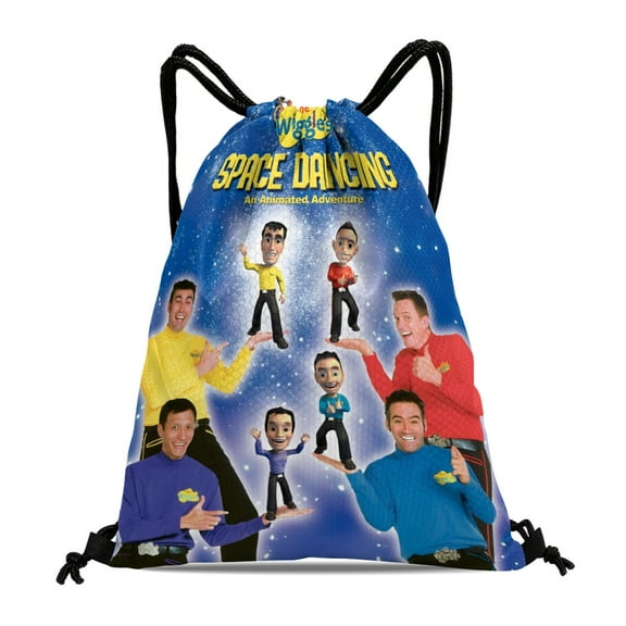 Wiggles-theme Drawstring Backpack Sports Gym Bag Water Resistant String Bag Cinch Bag,12"X16"(30X40cm)