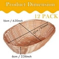 thumbnail image 4 of Paquete de 12 Cestas Ovaladas Plástico, Pan Vacías, Almacenamiento Alimentos A Granel, Mimbre Plástico para Servir en la Cocina, 4 of 6