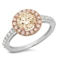 thumbnail image 2 of 1.86 ct Round Cut Natural Morganite Solitaire with Accents Engagement Ring for Women in 18K White/Rose Gold, 2 of 2