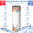 thumbnail image 5 of Rose 20 Oz Stainless Steel Skinny Tumbler – Vacuum Insulated Slim Travel Cup with Lid & Stainless Steel Straw, 360° Full Wrap Printed Tumbler for Home, Office & Outdoor Use, Spring, Floral, 5 of 6