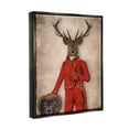 thumbnail image 4 of Stupell Industries Fancy Elk in Red Suit Animals & Insects Painting Black Floater Framed Canvas Art Print Wall Art, 17 x 21, 4 of 10