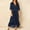 Dark Blue, variant on Women Sequin Evening Dress Wrap V-Neck Ruched Waist Tie Up 3/4 Sleeve Glitter Cocktail Party Loose Formal Gowns Long Dresses Black S