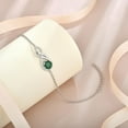 thumbnail image 5 of YIFSIY Infinity Symbol Bracelet for Women 925 Sterling Silver Adjustable Chain Bracelet Birthstone May Emerald Anniversary Birthday Jewelry Gift, 5 of 6