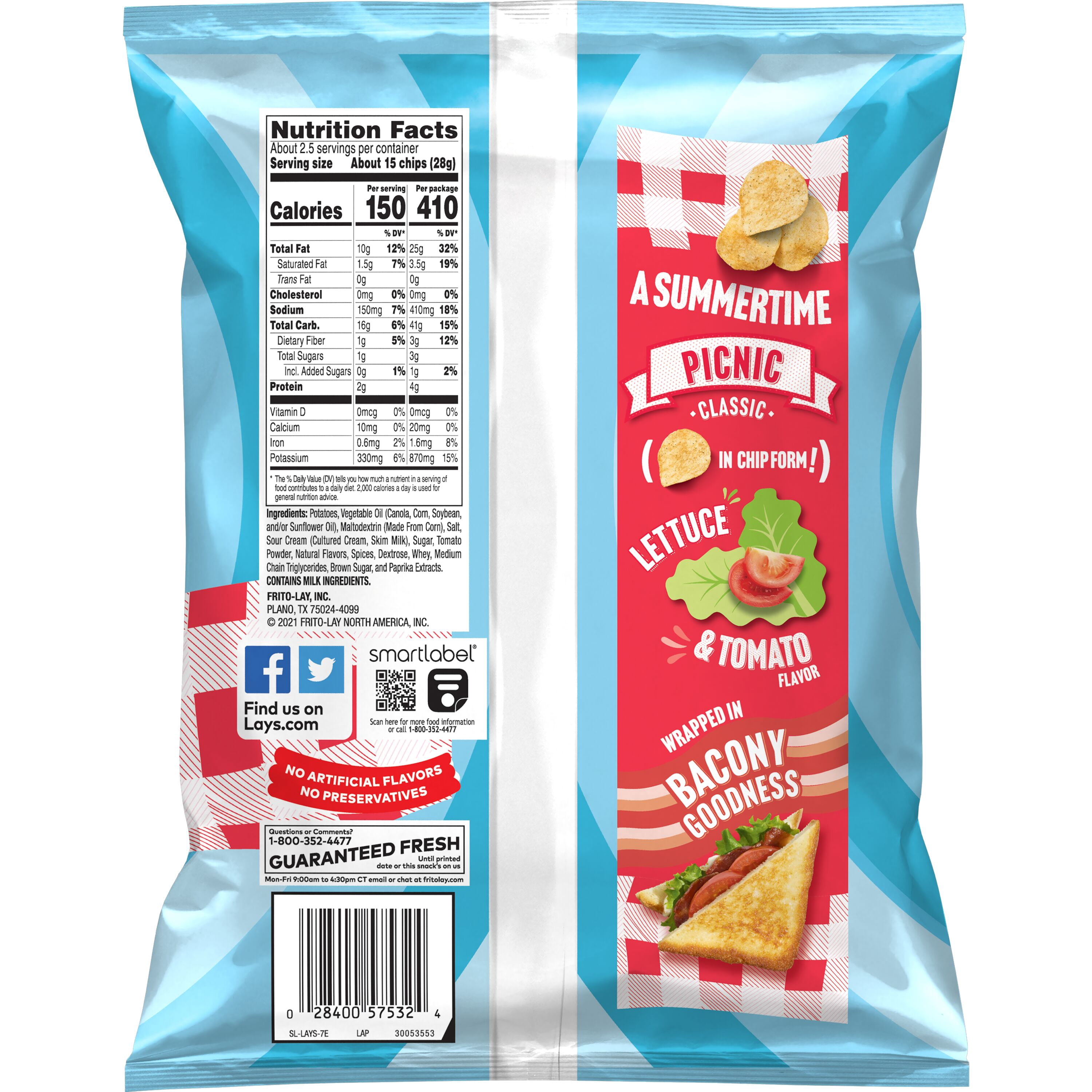 Lay's Summer Blt Flavored Potato Chips, 2 5/8 oz