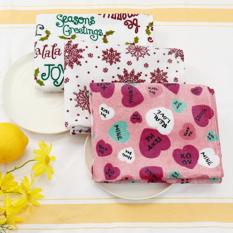 Unique Bargains Cotton Home Decor Decorative Kitchen Dish Tea Towels 16 x 26 Heart Walmart