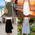 thumbnail image 2 of qolati Maxi Skirts for Women Long Beach Skirts Pleated Elastic Waist Ruffled Skirt for Swim,Night Out,Casual Office, Party Green XL, 2 of 6