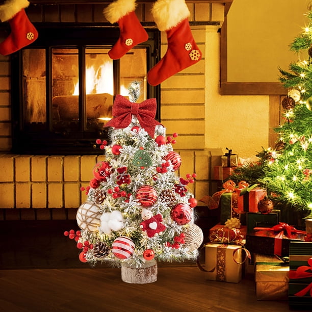 Adornos de Halloween, árbol de Navidad LED luminoso decorativo para el hogar, decoración de escritorio, mini árbol de simulación de escritorio de 0,6 m, regalo navideño, decoraciones navideñas.
