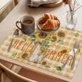 thumbnail image 3 of Placemat Set of 6 Sunflower Hello Summer Placemats for Dining Table Vintage Orange Buffalo Plaid Washable Table Mats for Kitchen and Party Decor Indoor & Outdoor Use, 3 of 8