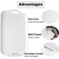thumbnail image 4 of Extra Large Serving Tray with Handles, 20x13 inch, Set of 2 Melamine Platters for Serving Food, Turkey, Cookie, Rectangular Trays for Eating, Raised Dots Matt Finished, Dishwasher Safe, White, 4 of 7