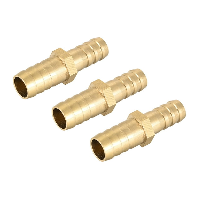 Conector recto de latón de reducción de barbilla de 6mm a 4mm, adaptador de manguera, 3 piezas, 12mm x 10mm