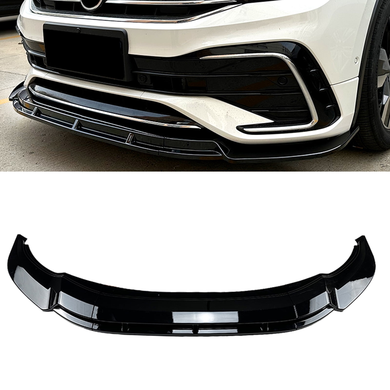 For VW Tiguan R Line 2021-2023 Gloss Black Front Bumper Spoiler Lip Kit Splitter