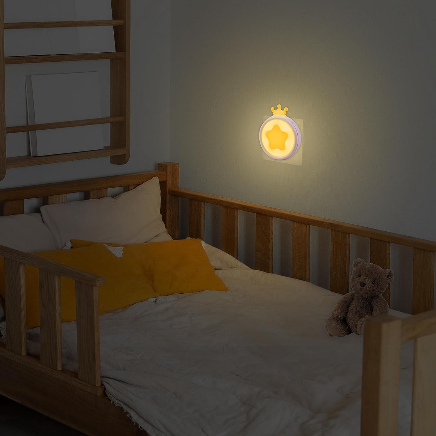 Children's Night Light Electric Socket, Set of 3 Baby Wall Night Lamp, LED Star Wall Lamp, Girl's Bedroom Decoration, Maternity Birth Light, Newborn Boy Gift