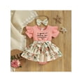 thumbnail image 2 of Seyurigaoka Baby Girls Romper with Headband, Flower Print Fly Sleeve Crew Neck Summer Skirt for Toddlers, 2 of 9