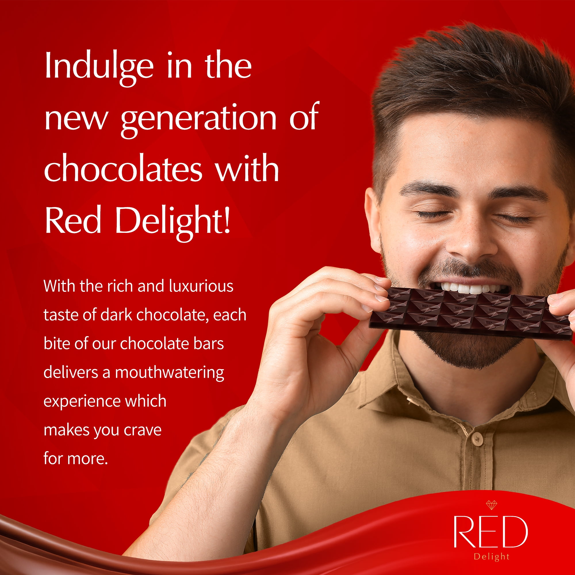 RED Delight Extra Dark Chocolate Full Size Bars (3.53 Ounces Each)