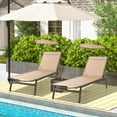 thumbnail image 4 of Costway Chaise Longue d'Extérieur avec Pare-Soleil, Fauteuil Inclinable Réglable à 6 Niveaux pour Cour Arrière, 4 of 9