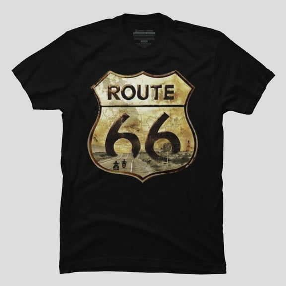 Route 66 Motorcycle Road Trip Vintage Biker Americana Travel Unisex T-Shirt, Up to Size 5XL