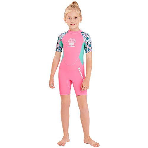 One Piece Children Rash Guard Swimming Suit UV Protection Sunsuit for Surfing Wetsuit Kids Shorty Neoprene Thermal Diving Swimsuit 2.5MM for Girls Boys Youth Teen Toddler Child