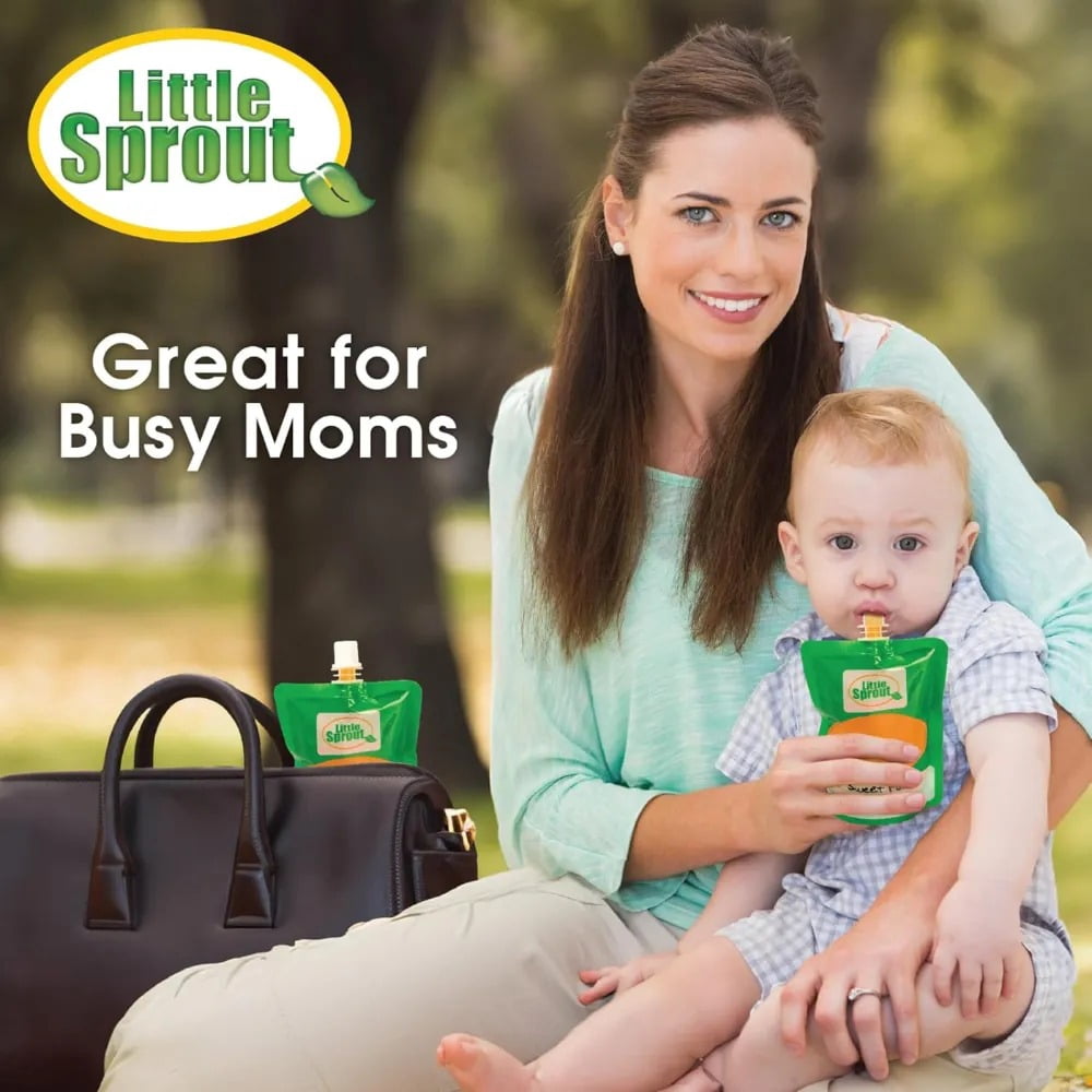 Disposable 6oz Baby Food Storage Pouch Containers, 48 Pack- Write What You Want Squeezable Pouches- Make Homemade Organic Food for Babies/Toddlers-Works with Most Filling Stations Including Infantino