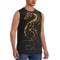 thumbnail image 2 of Balery Golden Dragon Tattoo Art Camisetas sin mangas para hombre, absorbe la humedad y protege contra el mal olor.-X-Large, 2 of 7