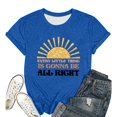 thumbnail image 4 of Women's Summer T Shirts Western Country Music Graphic Short Sleeve Crewneck Tops Vintage Casual Trendy Classic Fit Tees Blue S, 4 of 4