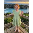 thumbnail image 6 of BemeyourBBs Toddler Baby Girl Summer Dress Outfit Little Girl Sundress Casual Tiered Ruffles Flutter Sleeves A-Line Dress Beach Princess Party Dress Cute Clothes, 6 of 9