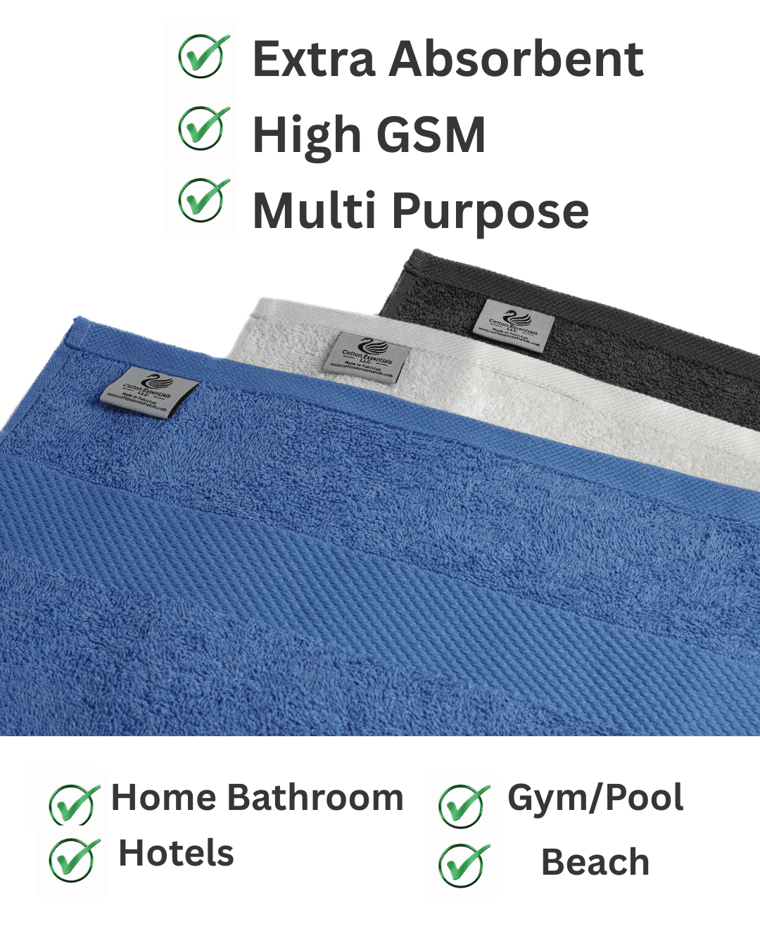 Luxury Home Bath Towel Set of 4