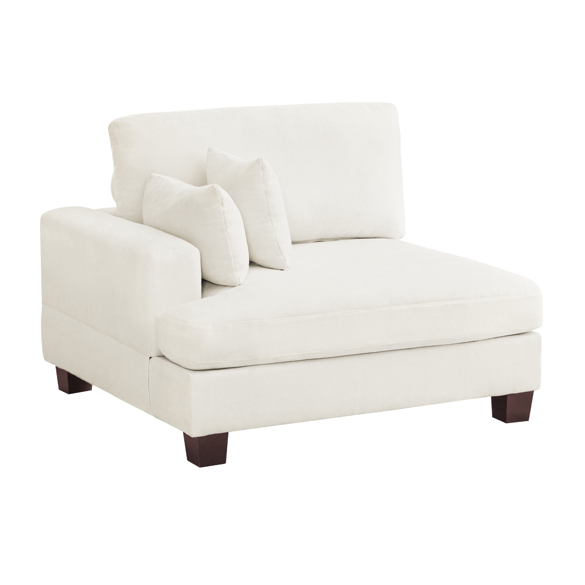 Dycanpo 3 Seater Corduroy Sectional Sofa with Pillow, 88" Upholstered White Couch, Loveseat Sofa for Living Room, Beige White