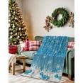 thumbnail image 2 of Light Blue Christmas Balls Flannel Blanket for Bed,Travel and Camping, Winter Xmas Ball Snowflakes Ombre Super Soft Cozy Blanket for All Seasons 50" x 60", 2 of 6