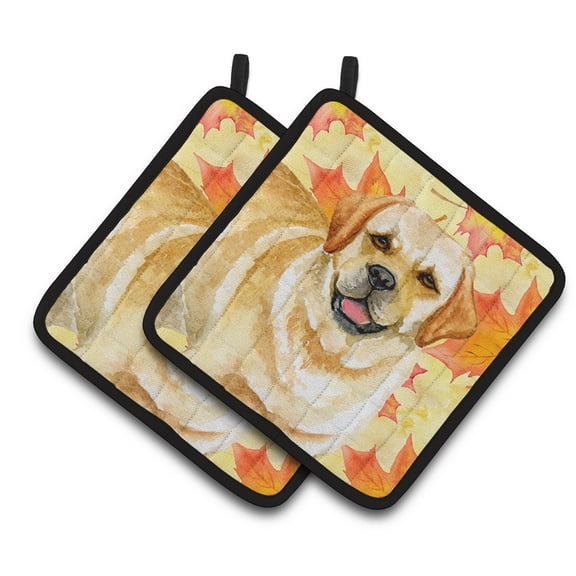 Caroline's Treasures Golden Retriever Fall Pair of Pot Holders