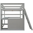 thumbnail image 4 of Bellemave Full Size Loft Bed with Desk and Storage, Wood Loft Bed Frame with Shelves and Built-In Drawers, High Loft Bed for Teens Adults Bedroom, Gray, 4 of 15
