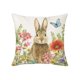 thumbnail image 2 of Funda de cojín decorativa con estampado de conejo de Pascua | Funda de cojín cuadrada de 45 x 45 cm para sofá, sillón y cama | Decoración de lino y poliéster para sala de estar y dormitorio, 2 of 6