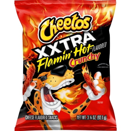 Cheetos XXTRA Flamin' Hot Flavored Crunchy Cheese Flavored Snacks, 3.25 oz Bag