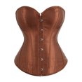thumbnail image 2 of XIAfhje Corset Tops for Women Buckle Up Boned Overbust Corset Bustier Lingerie Bodyshaper Top Vintage Corset Top, 2 of 3