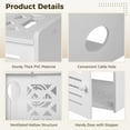 thumbnail image 4 of Router Shelf Storage, WiFi Router Storage Box, Router Hider and Cable Organizer, Large PVC Router Management Rack for Modem, Power Strips, 14.6×10.6×9.1", 4 of 7
