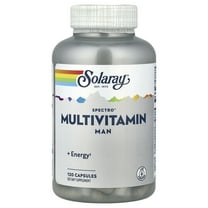 Solaray Spectro Multivitamin for Men, Men's Multivitamin for Energy and Overall Wellness with Saw Palmetto, Pumpkin Seed, Digestive Enzymes, and More, 60-Day Guarantee, 30 Servings, 120 Capsules (Man)