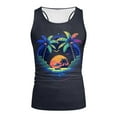 thumbnail image 4 of kpoplk Men Fashion Spring Summer Casual Sleeveless O Neck Printed Tank Tops Blouse XXL Z4-Black, 4 of 5
