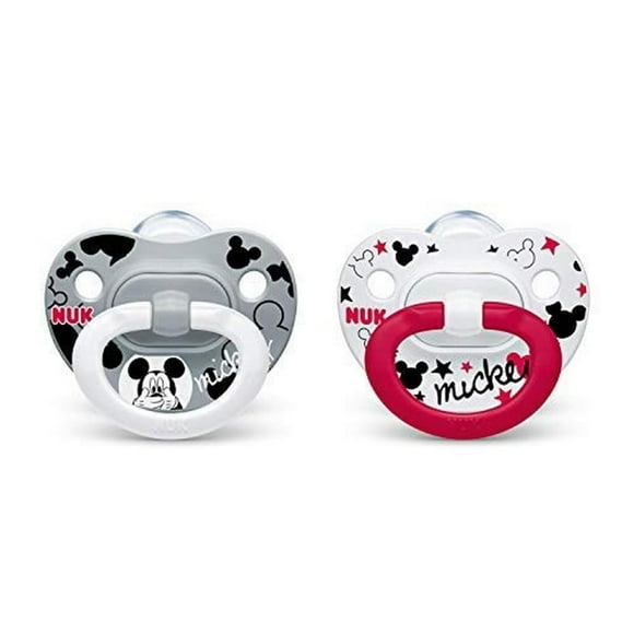 Chupetes NUK Disney Mickey Mouse de ortodoncia de 0 a 6 m, paquete de 2