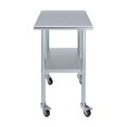 thumbnail image 4 of AmGood 30" X 24" Stainless Steel Work Table with Under-Shelf & 4 Wheels | Laundry Garage Utility Bench | Prep Worktable | Kitchen Island Food Prep | NSF Certified, 4 of 4