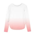 thumbnail image 2 of YUNAFFT Girls Ombre T-Shirt Long Sleeve Round-Neck Blouse with Side Slit Comfort Fit Stretchy Soft Fabric 2-12Y, 2 of 7