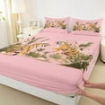 thumbnail image 4 of Feelyou Cartoon Tiger Wildlife Twin Sheet Sets, Palm Leaf Botanical Twin Fitted Sheet, Teens Kids Boys Girls Flat Sheet, Breathable Home Decor, 3 Pieces, 4 of 8