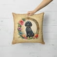 thumbnail image 2 of Black Poodle and Flowers Fabric Decorative Pillow 18 in x 18 in, 2 of 5