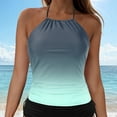 thumbnail image 5 of BOBOGOJP Women’s Tankini Top Halter Tummy Control Swim Tops Only Twist Front V Neck Bathing Suit No Bottom M for Size Mint Green, 5 of 7